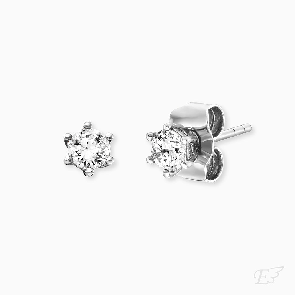 Ohrstecker 925er Silber Shiny mit Zirkonia 4mm
