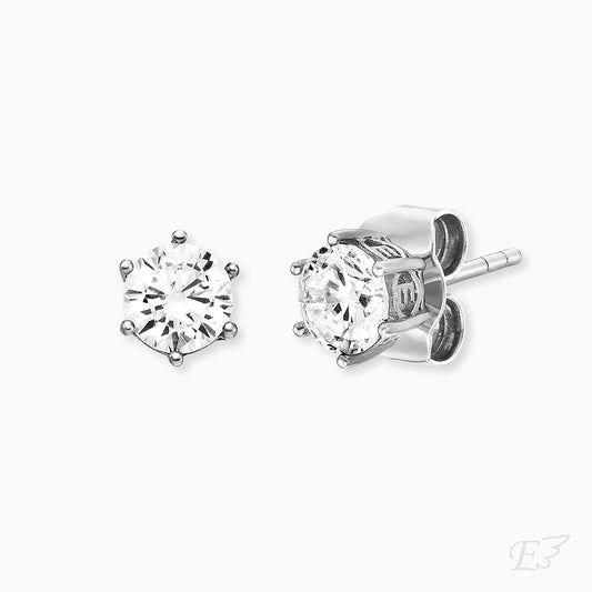 Ohrstecker 925er Silber Shiny mit Zirkonia 5mm