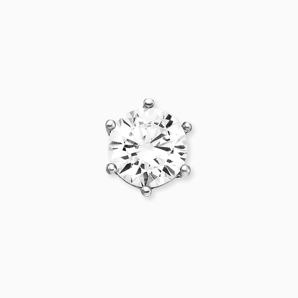 Ohrstecker 925er Silber Shiny mit Zirkonia 6mm