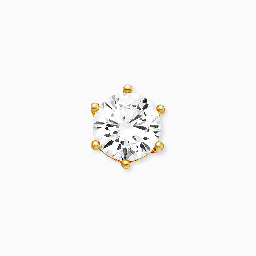 Engelsrufer zirconia stud earrings shiny real silver 18K gold-plated 4mm