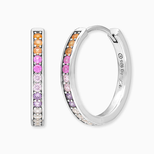 Creole 925er Silber Regenbogen mit Zirkonia Mulitcolor