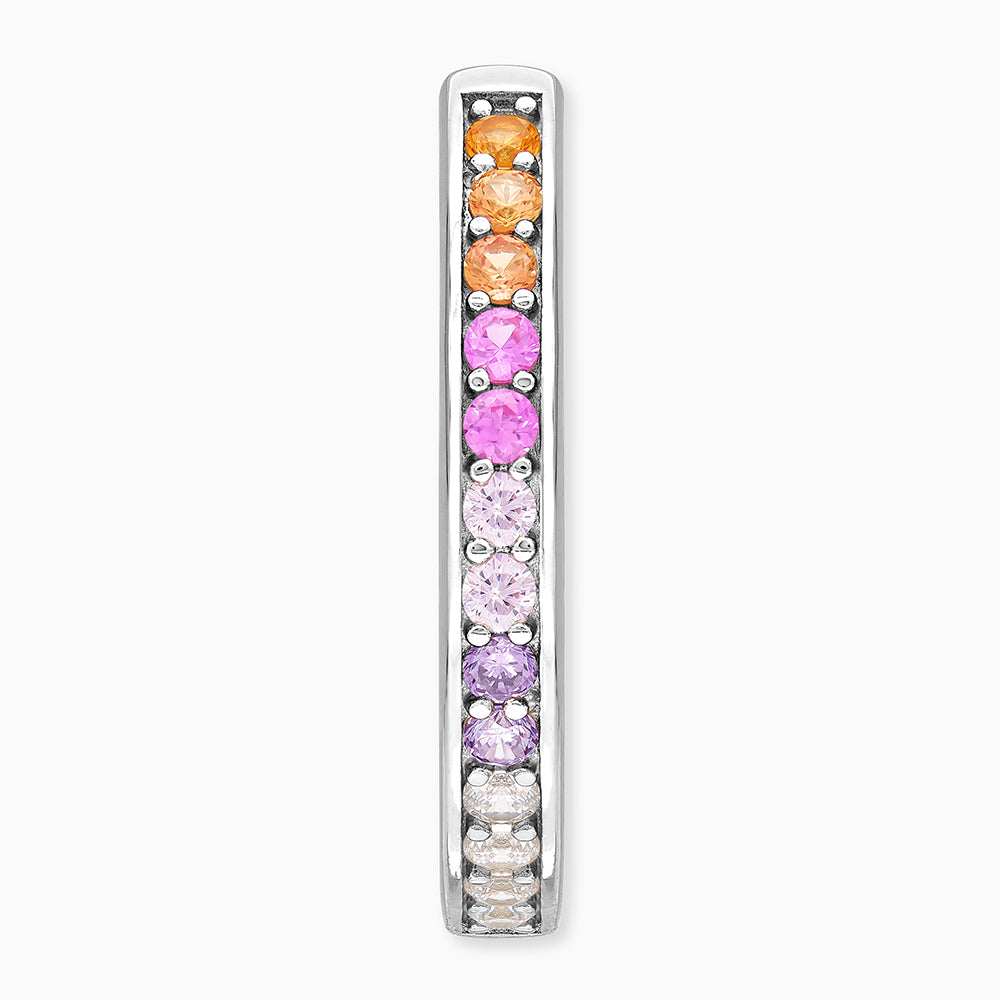 Creole 925er Silber Regenbogen mit Zirkonia Mulitcolor
