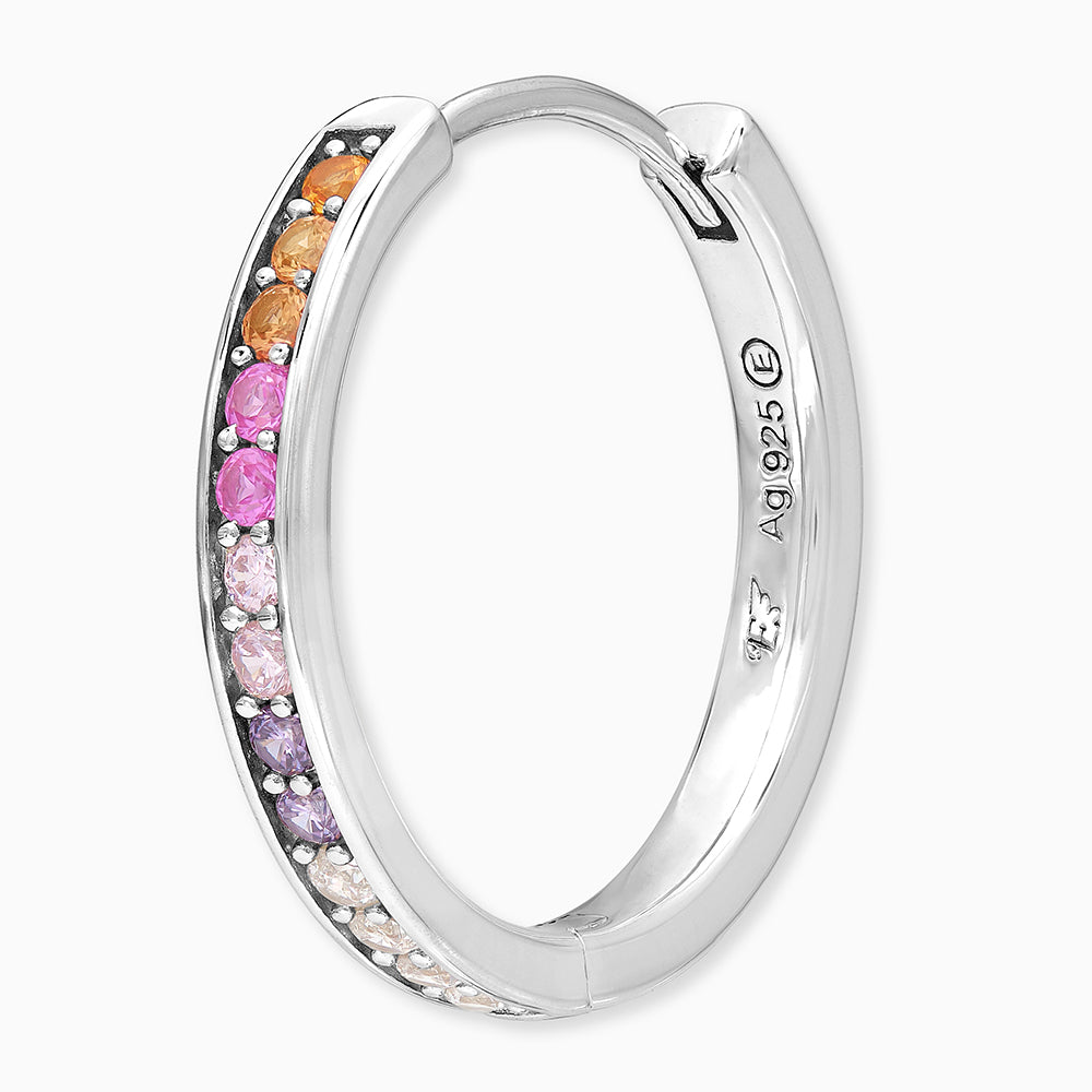 Creole 925er Silber Regenbogen mit Zirkonia Mulitcolor