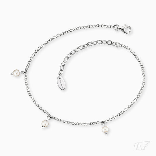 Anklet 925 silver with freshwater pearls