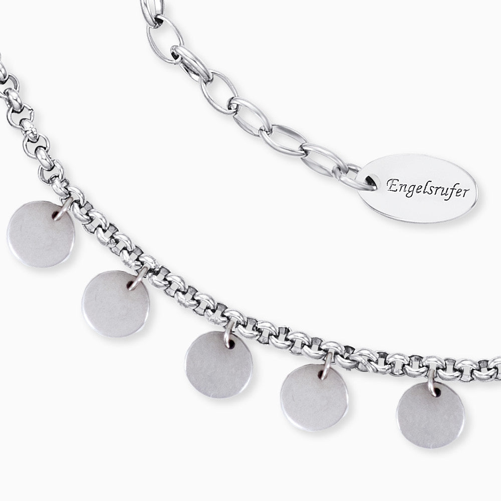 Engelsrufer women's anklet stainless steel 27 cm with small plates