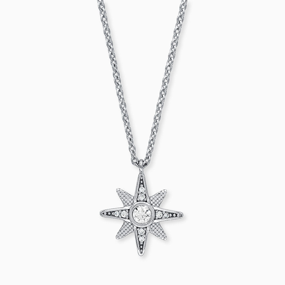 Halskette 925er Silber New Star Tricolor mit Zirkonia