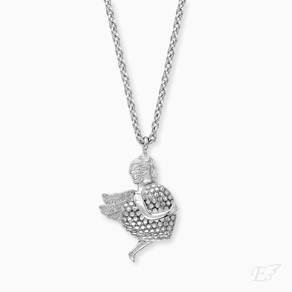 Halskette 925er Silber Schutzengel Herz