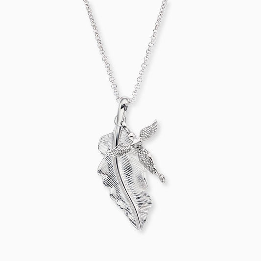 Necklace 925 silver guardian angel feather