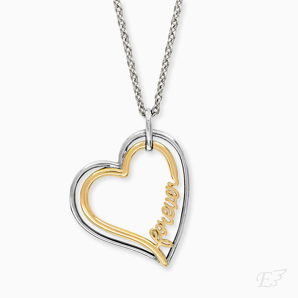 Halskette 925er Silber Forever Love Bicolor