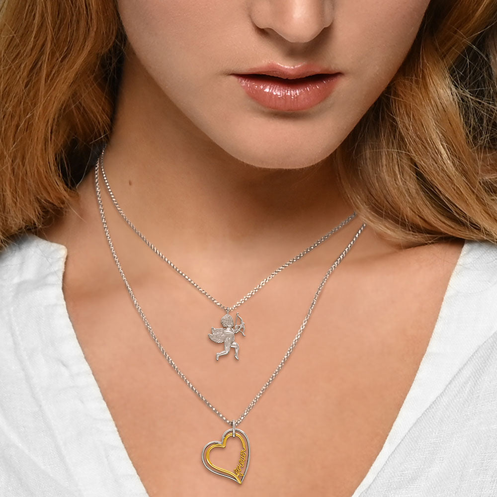 Halskette 925er Silber Forever Love Bicolor
