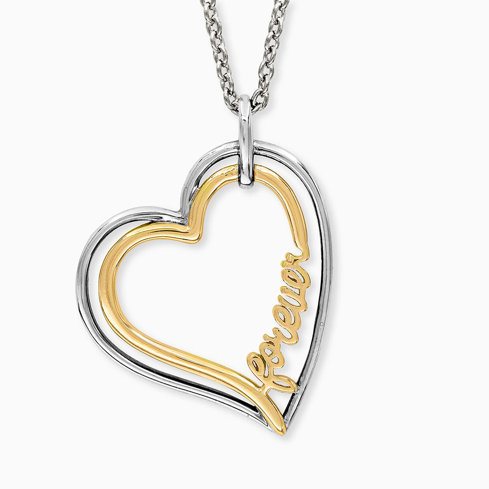 Halskette 925er Silber Forever Love Bicolor