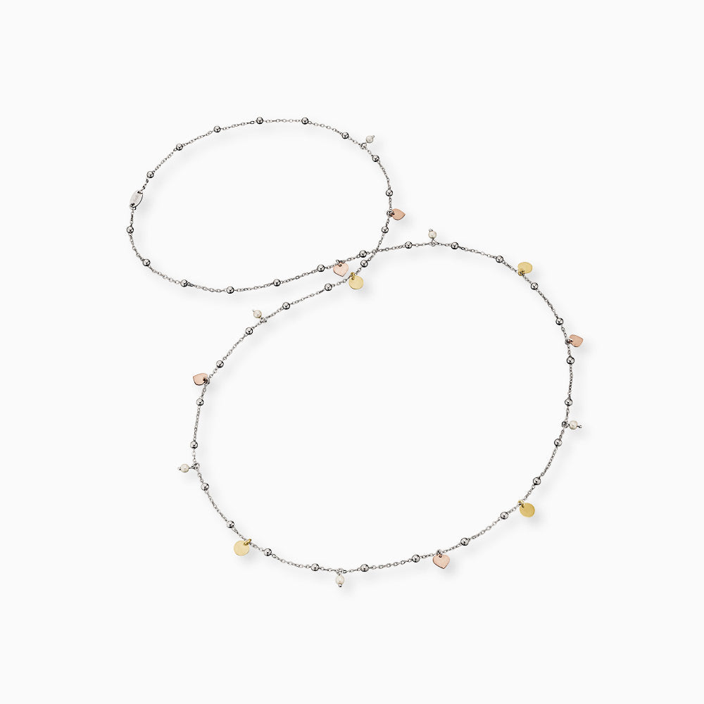 Necklace 925 silver with shell pearls