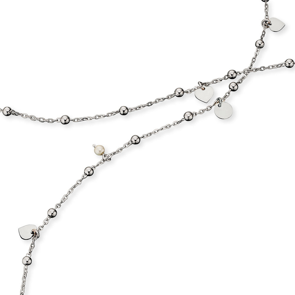 Necklace 925 silver with shell pearls