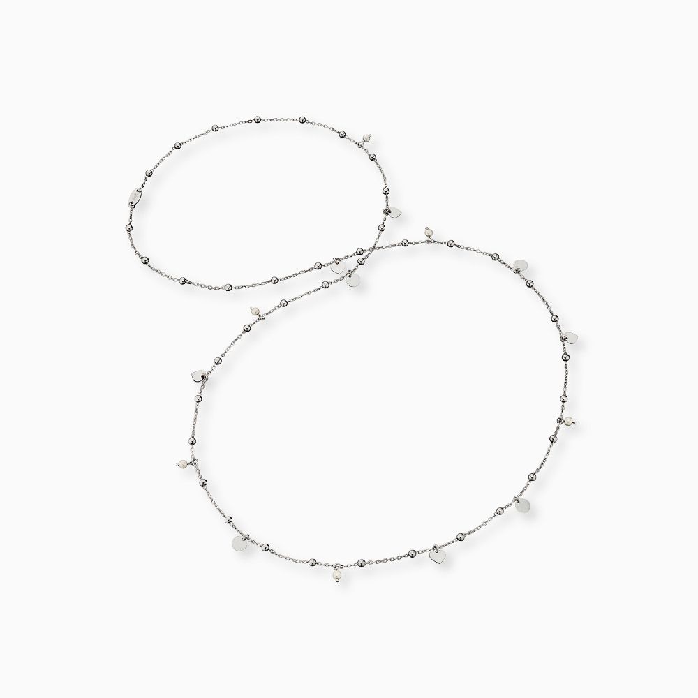 Schmuck-Set: Duo Armband und Halskette mit Perlen