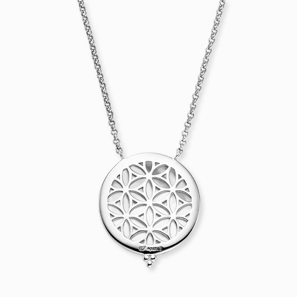 Engelsrufer women's necklace in silver with tree of life on white mother-of-pearl