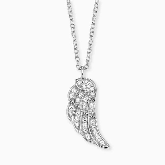 Necklace 925 silver wings with zirconia