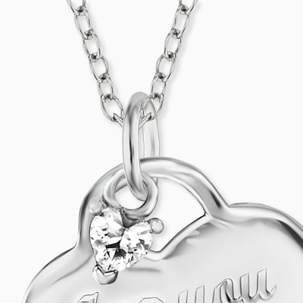 Engelsrufer women's heart necklace silver "I love you Mom" with zirconia for all mothers
