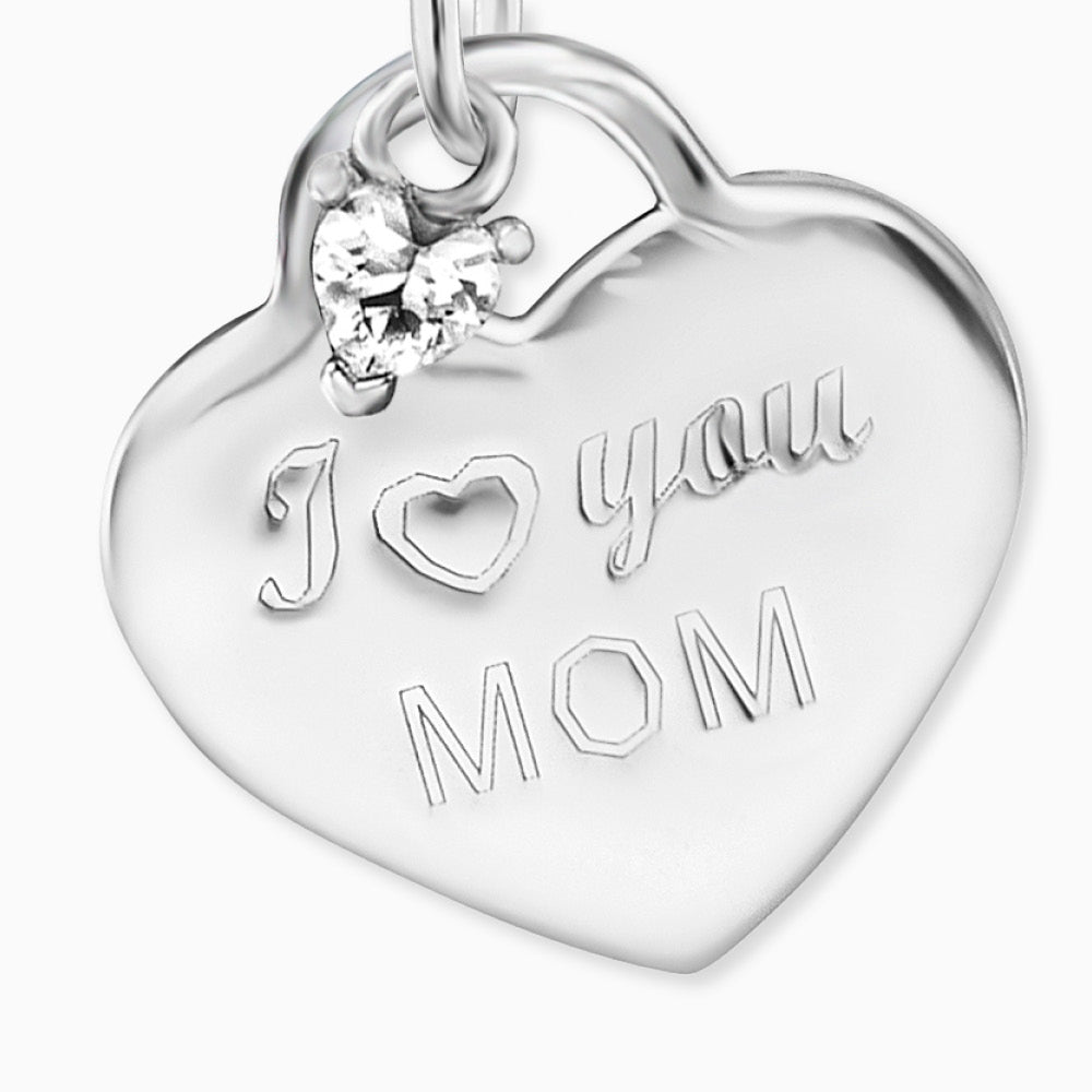 Engelsrufer women's heart necklace silver "I love you Mom" with zirconia for all mothers