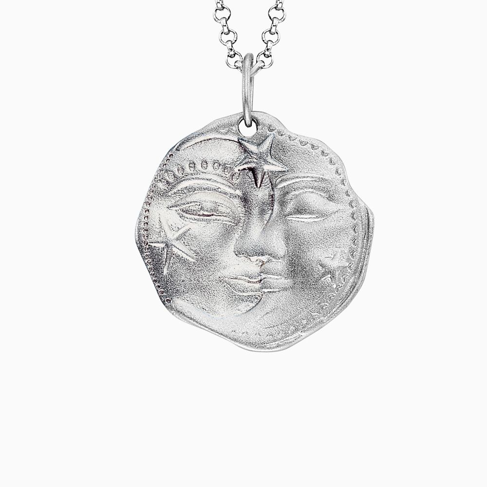Halskette 925er Silber Sonne Mond Sterne