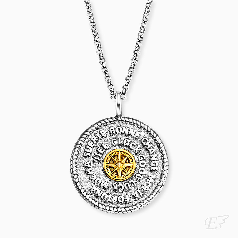 Halskette 925er Silber Talisman Bicolor