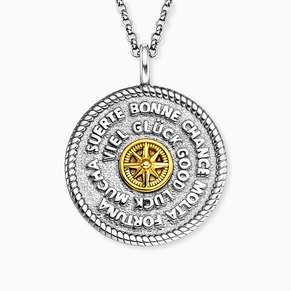Halskette 925er Silber Talisman Bicolor