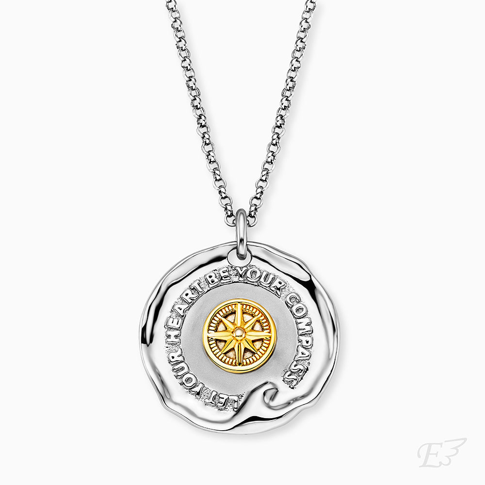 Halskette 925er Silber Talisman Bicolor