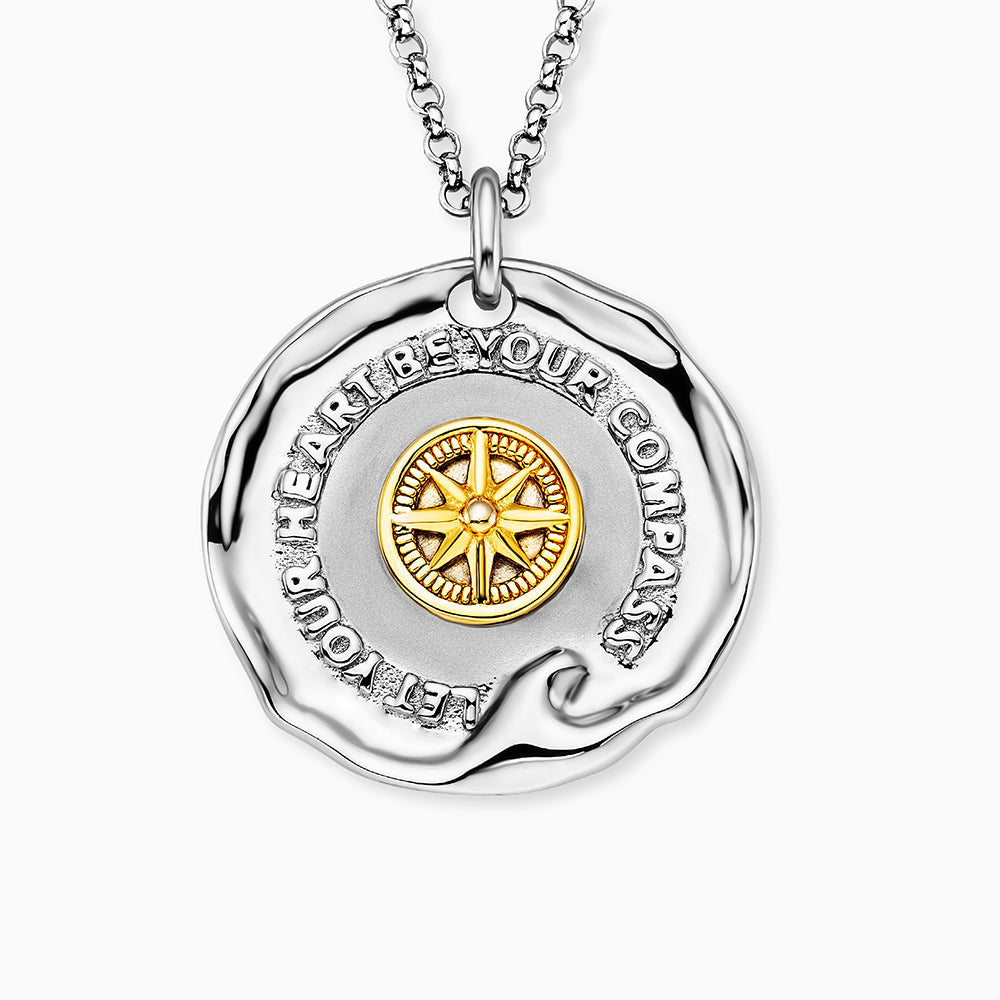 Halskette 925er Silber Talisman Bicolor