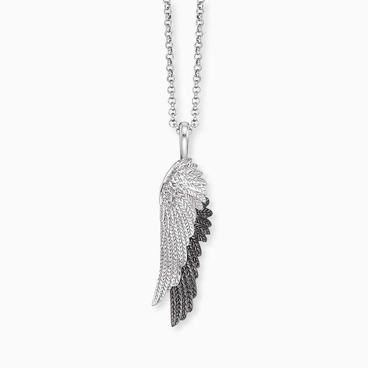 Necklace 925 silver wing bicolor
