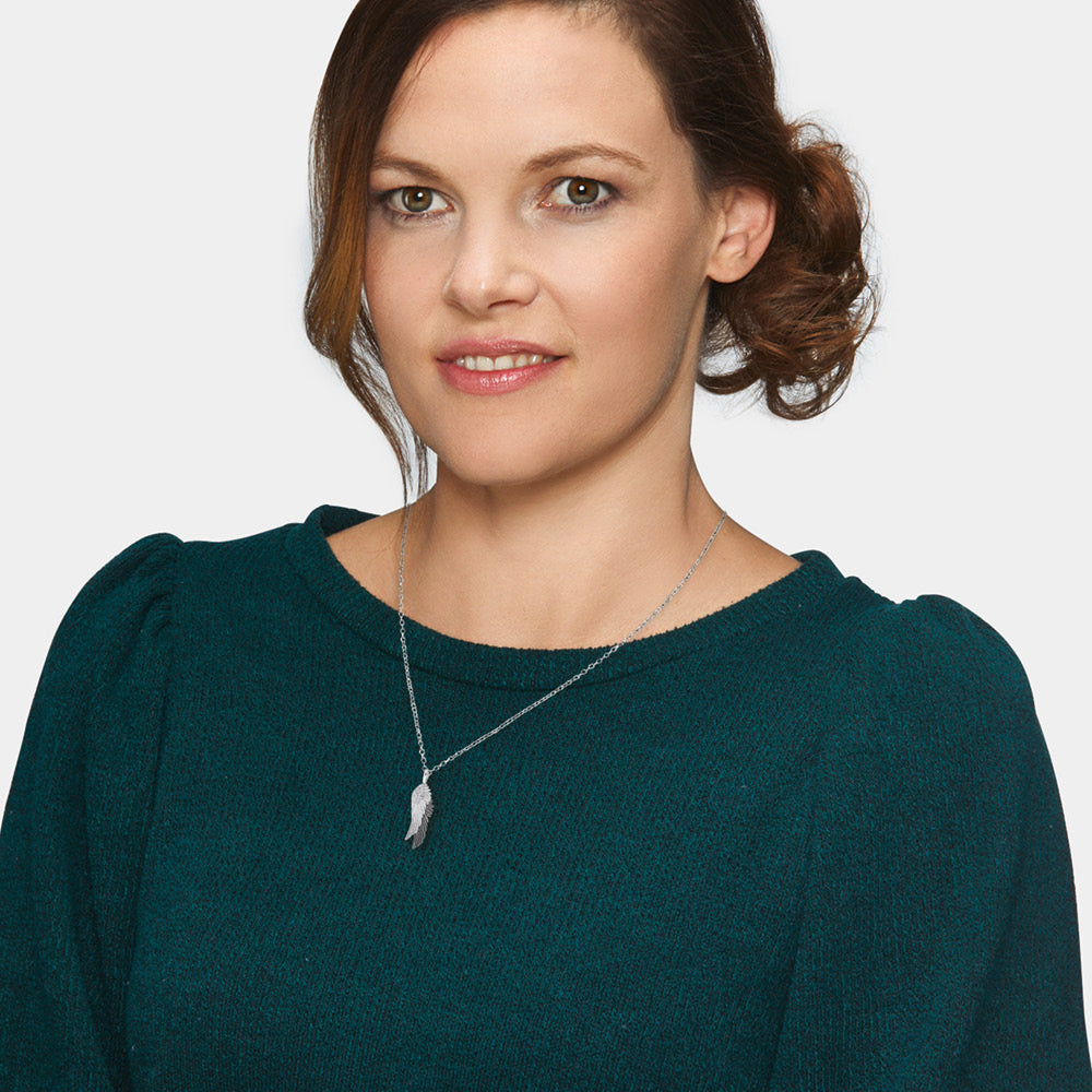 Halskette 925er Silber Flügel Bicolor