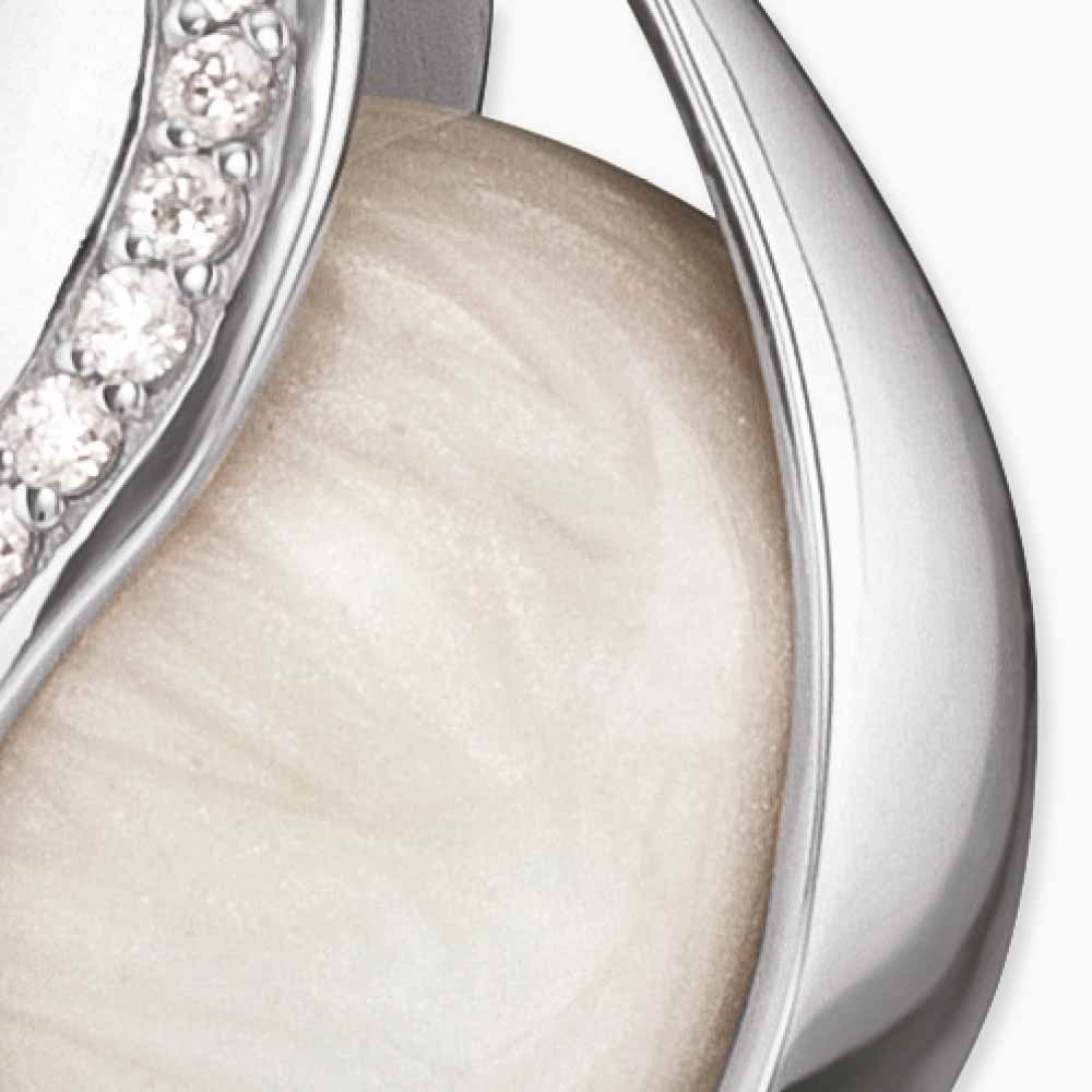Anhänger 925er Silber Himmelsträne Klangkugel Weiß mit Zirkonia