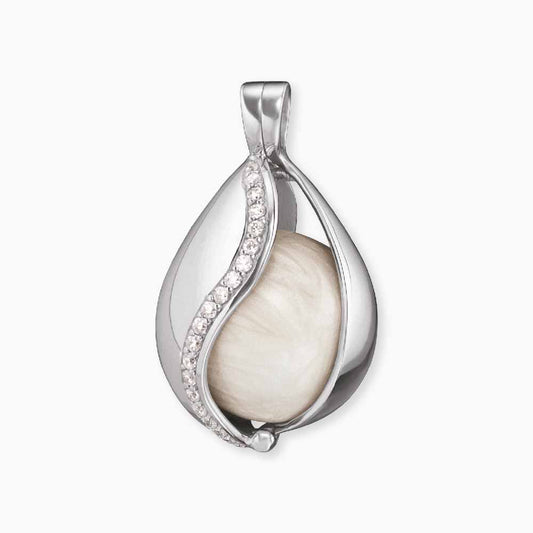 Pendant 925 silver sky tear chime white with zirconia