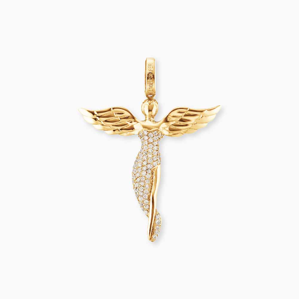 Pendant 925 silver guardian angel gold with zirconia