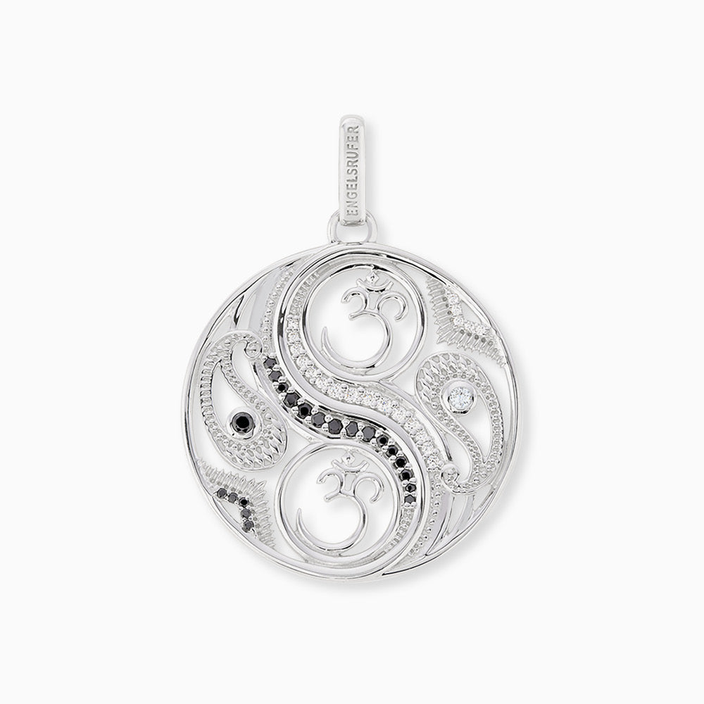 Engelsrufer silver pendant Balance with black and white zirconia stones