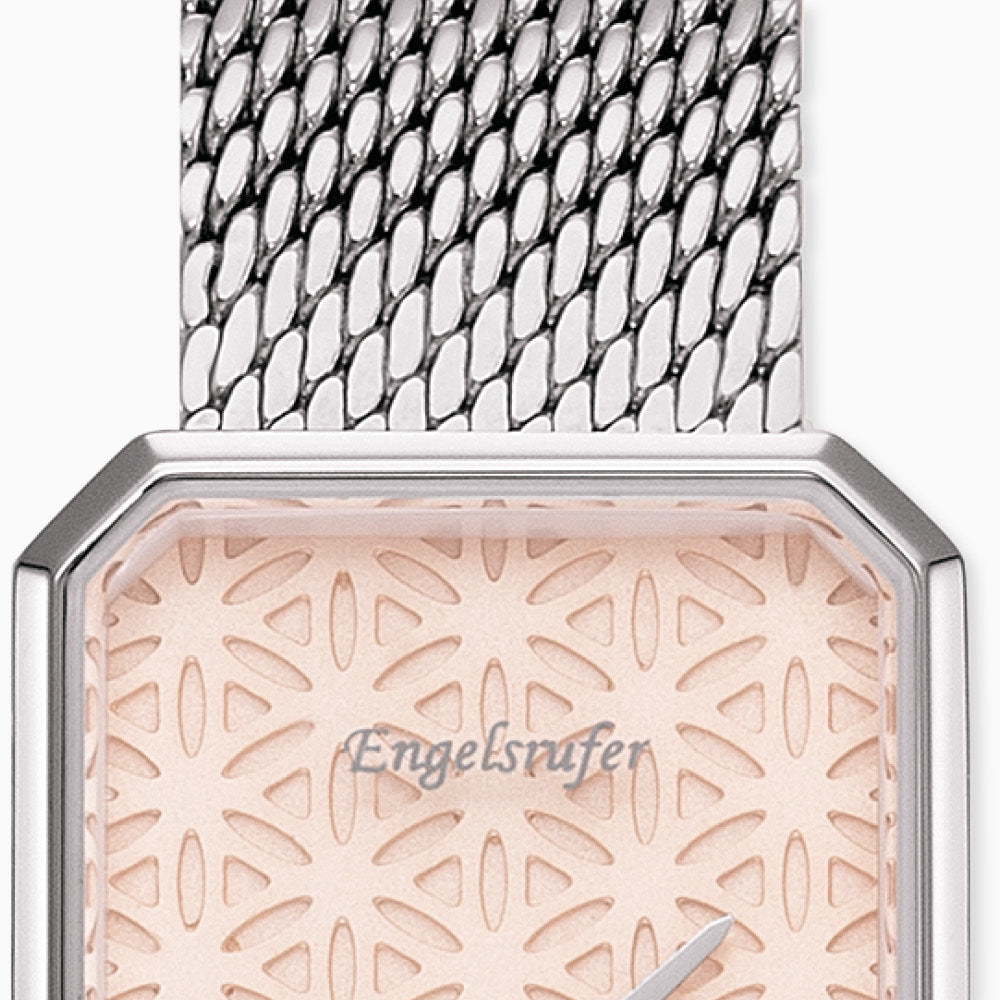 Uhr Edelstahl Lebensblume mit Edelstahl Armband