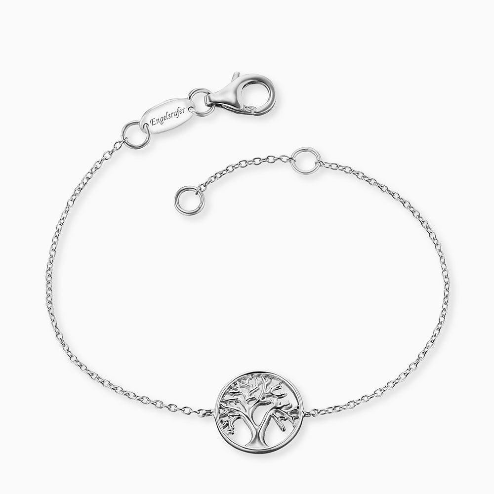 Set Uhr Edelstahl Lebensbaum Tricolor & Armband 925er Silber