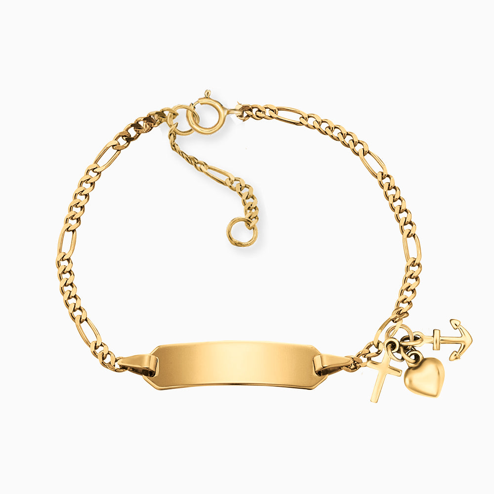 Kinder Armband 375er Gold ID Glaube, Liebe & Hoffnung