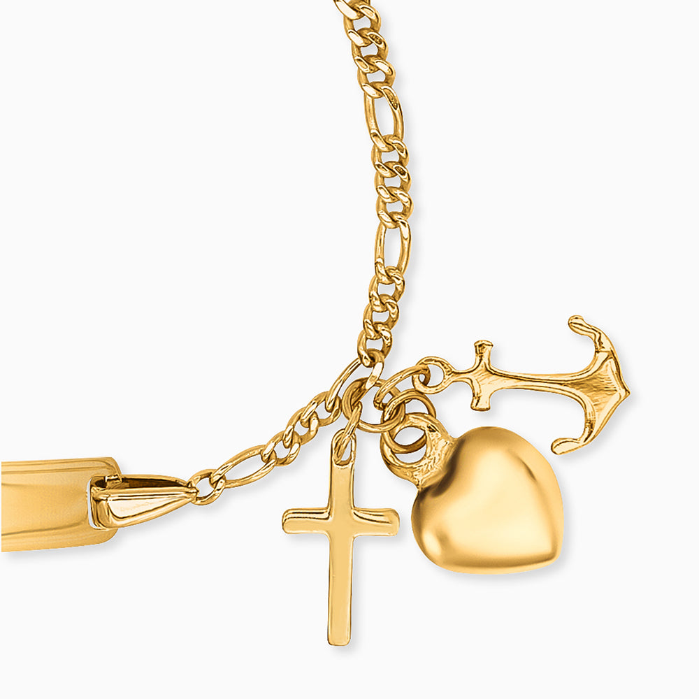 Kinder Armband 375er Gold ID Glaube, Liebe & Hoffnung