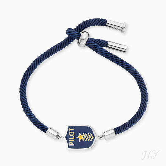 Kinder Armband Edelstahl Pilot mit Emaille