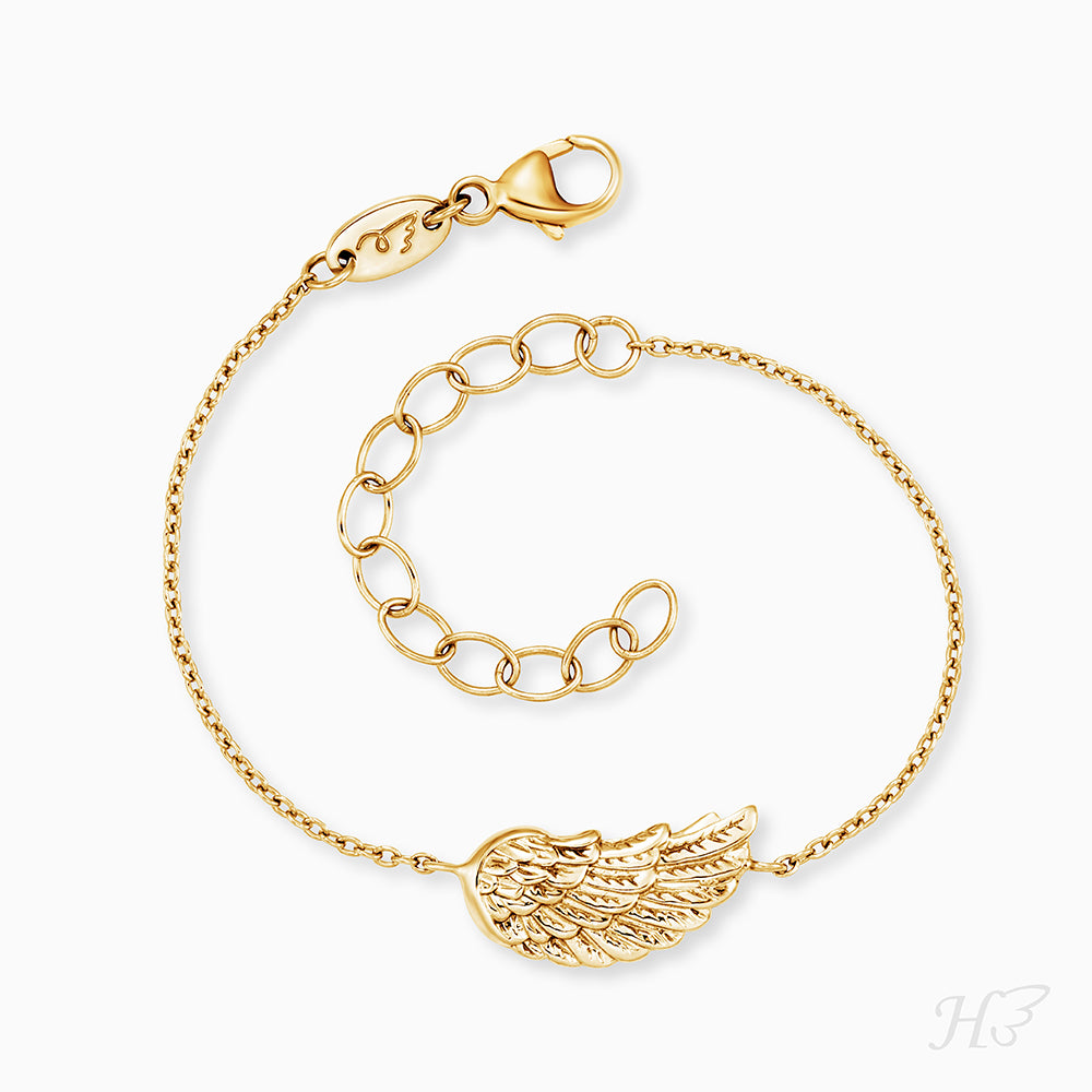 Kinder Armband 925er Silber mit Flügel Gold
