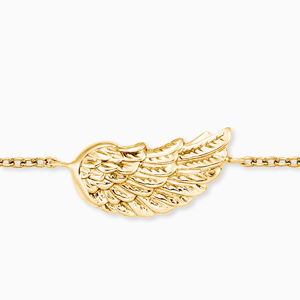 Kinder Armband 925er Silber mit Flügel Gold