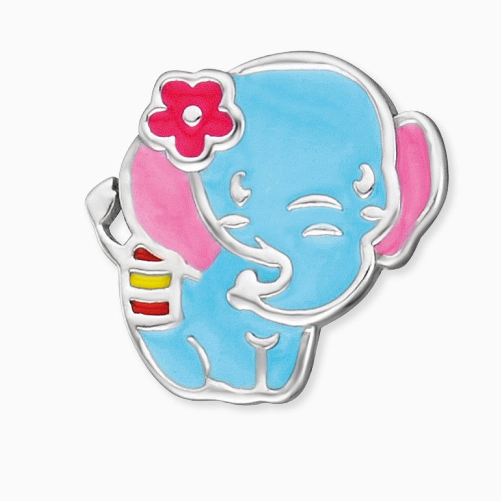 Kinder Ohrringe 925er Silber Elefant mit Emaille