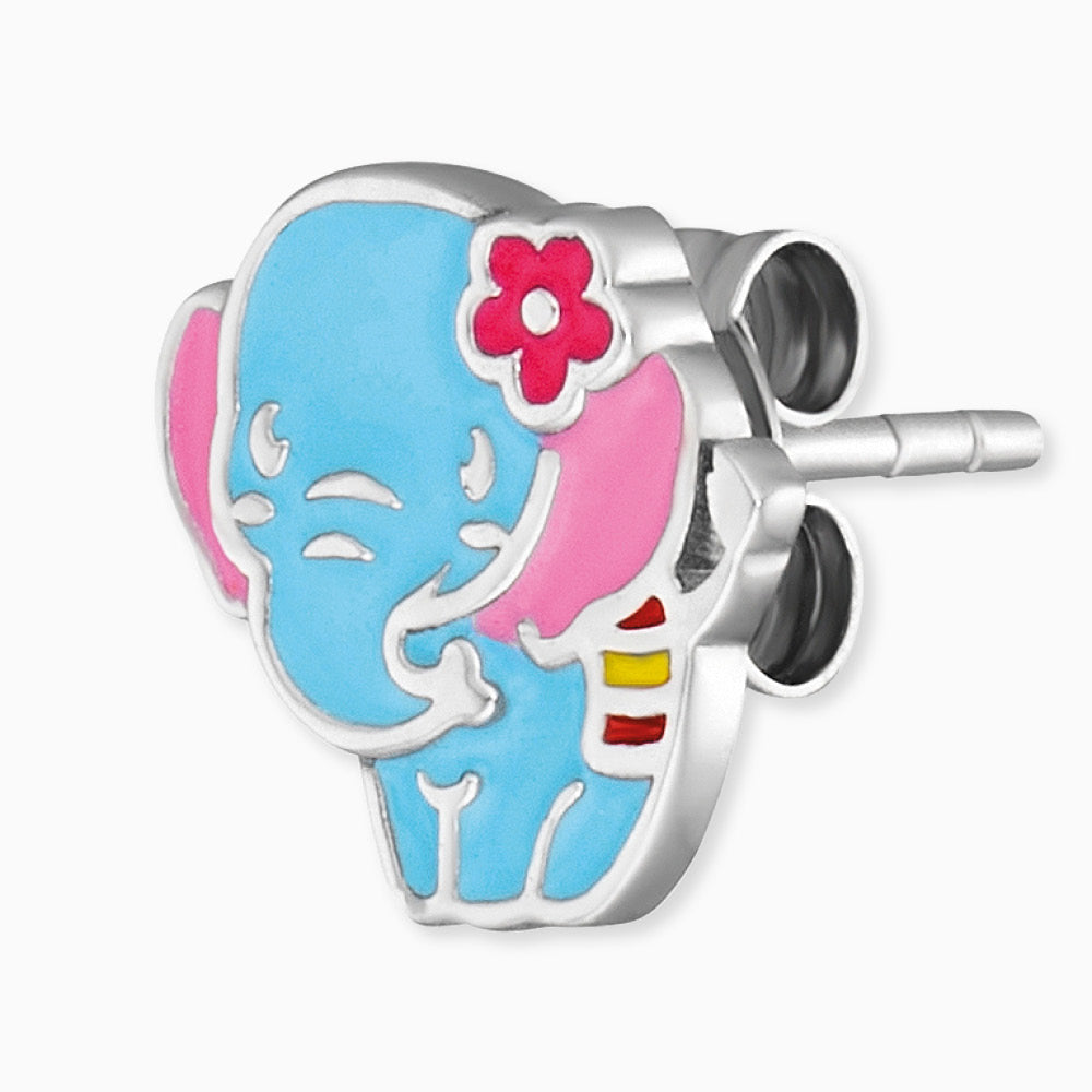Kinder Ohrringe 925er Silber Elefant mit Emaille