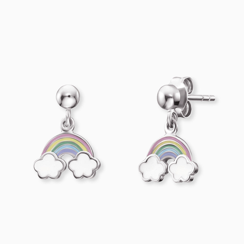 Kinder Ohrringe Edelstahl Regenbogen mit Emaille