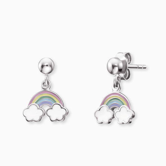 Kinder Ohrringe Edelstahl Regenbogen mit Emaille