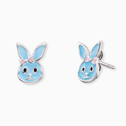 Kinder Ohrringe 925er Silber Bunny mit Emaille
