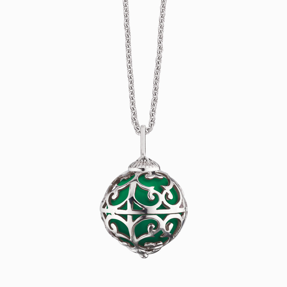 Engelsrufer children's necklace girls silver with green sound ball