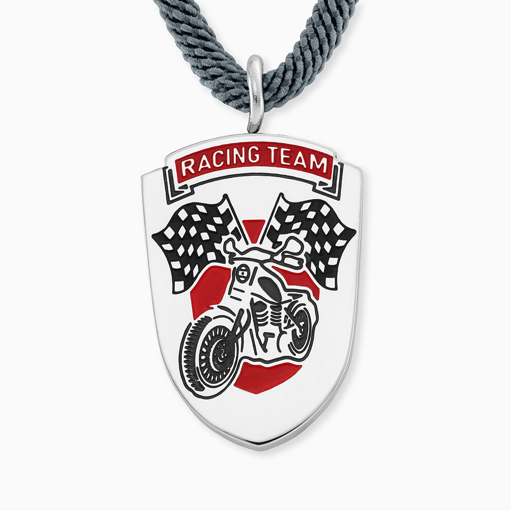 Engelsrufer children's necklace boys stainless steel with enamel racing driver