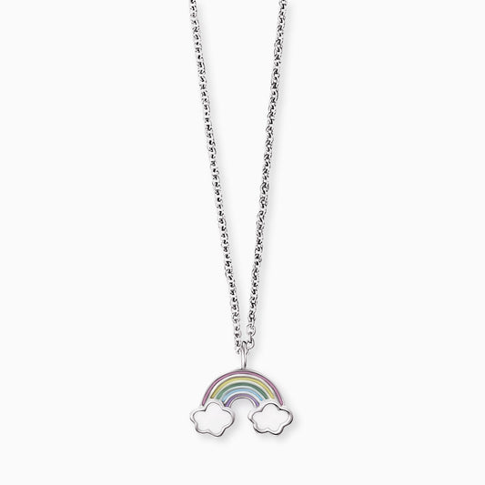 Kinder Halskette 925er Silber Regenbogen mit Emaille