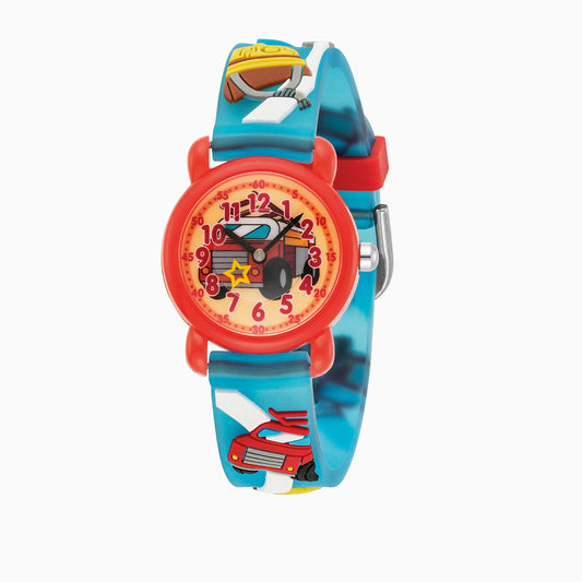 Kinder Uhr Feuerwehr für Jungen inkl. Schlampermäppchen