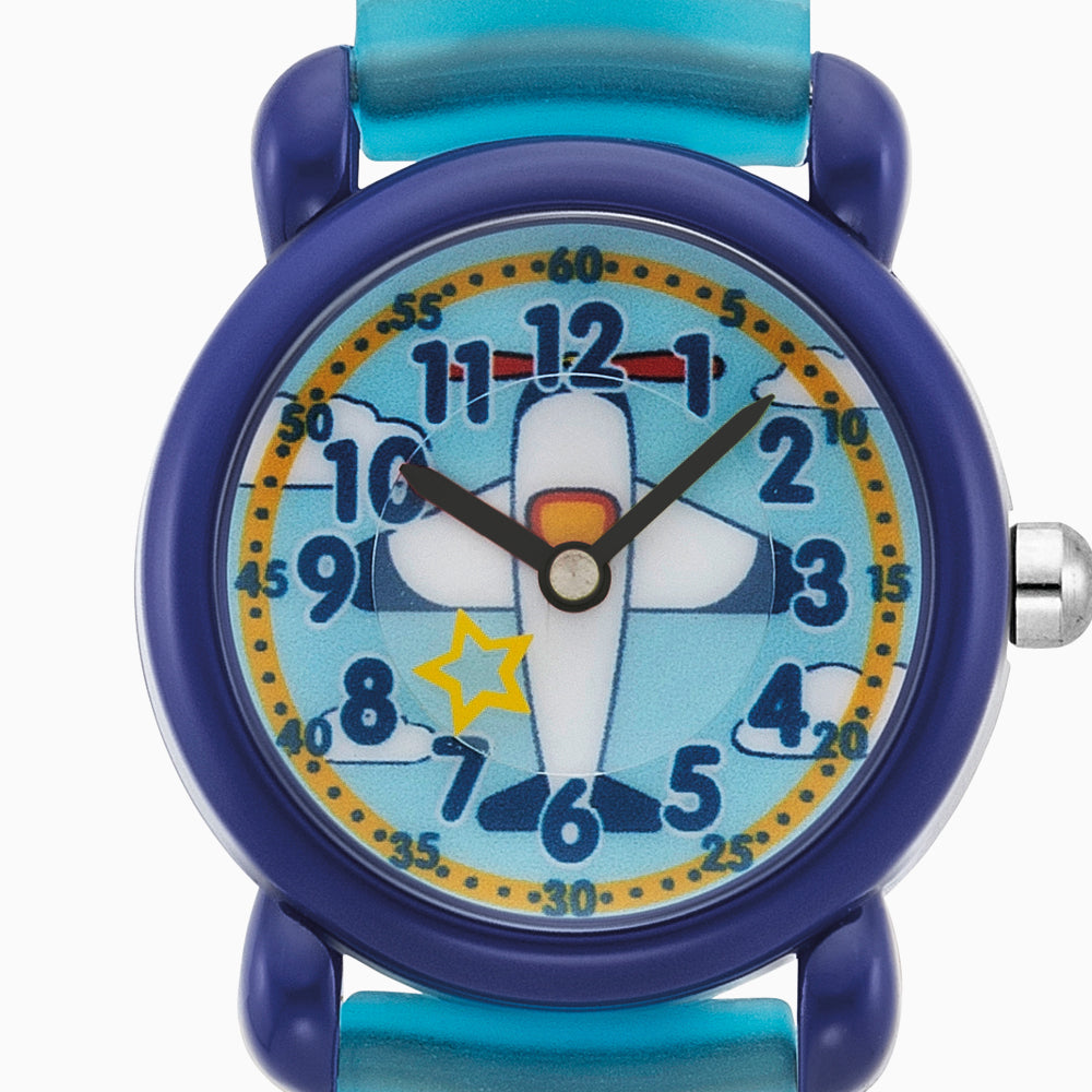 Engelsrufer children's watch airplane multicolor for boys including pencil case